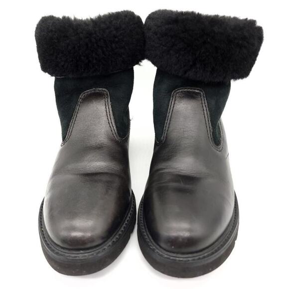 Rockport Fur Leather Black Boots Size 6.5 Lined Winter Fall Shoes Womens Boot - Picture 5 of 15
